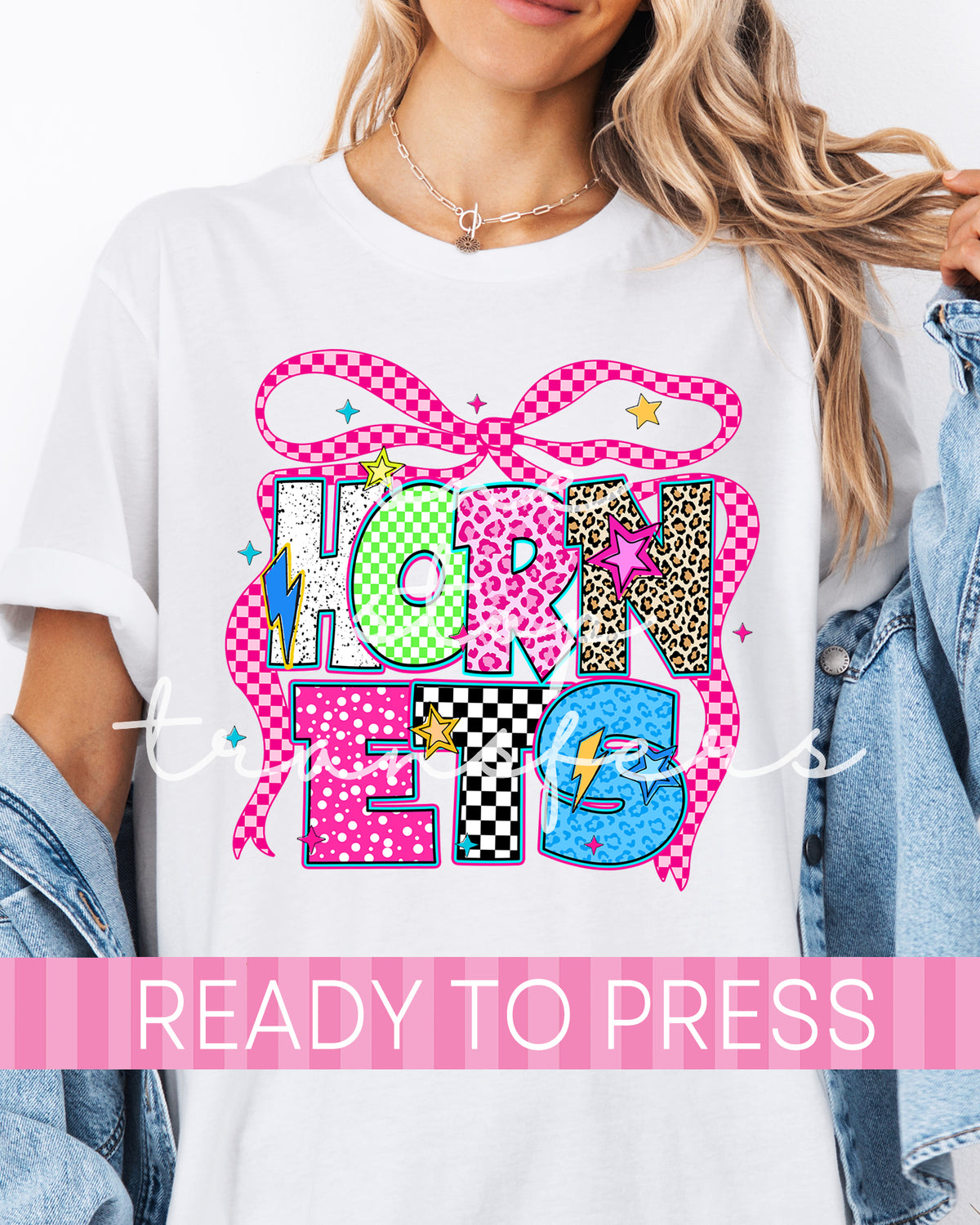 Funky Neon Leopard Checker Coquette Hornets Mascot - Ready to Press DTF Transfers