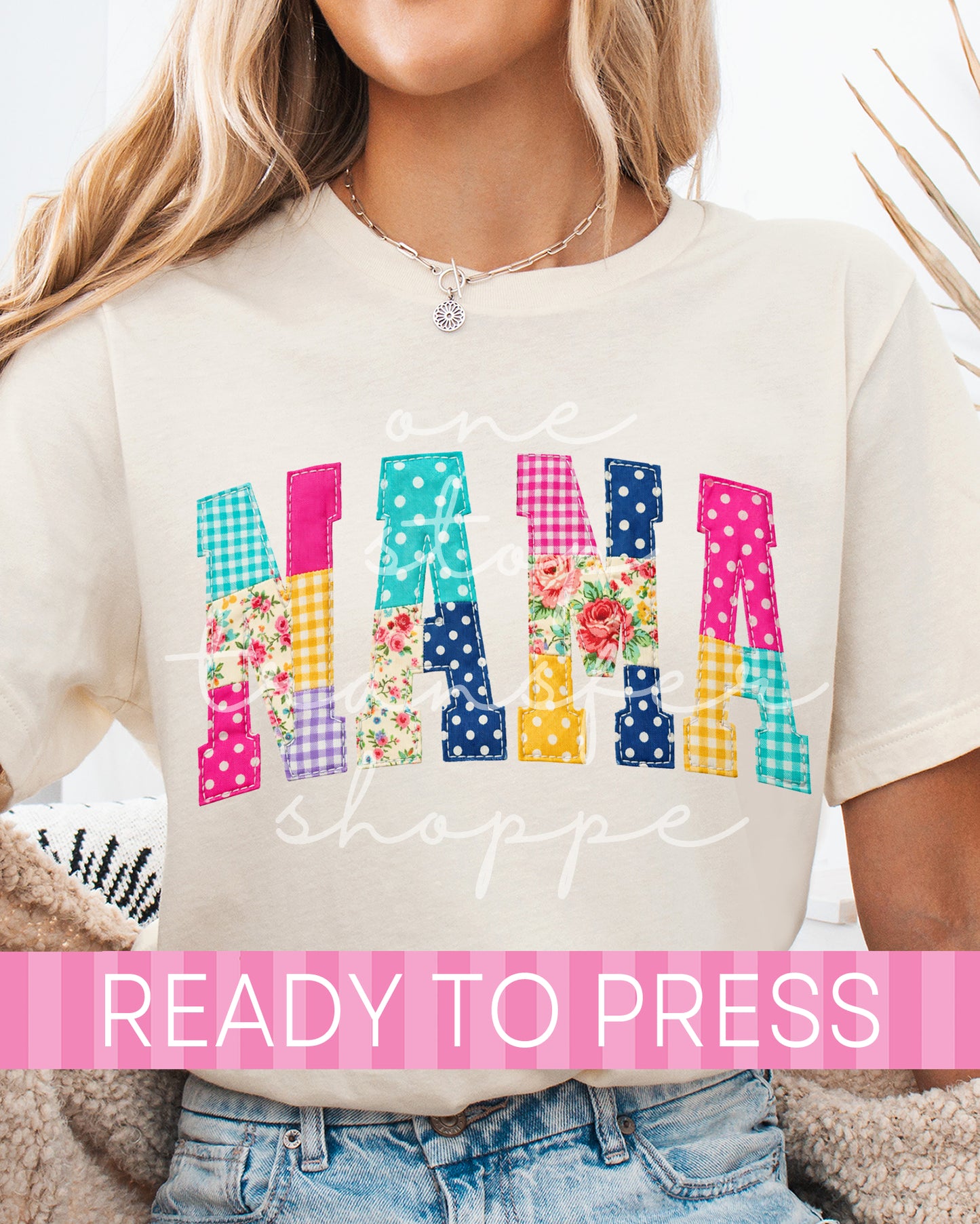 Floral Patchwork Mama Nana Mimi Gigi DTF Transfer - Ready to Press DTF Transfers