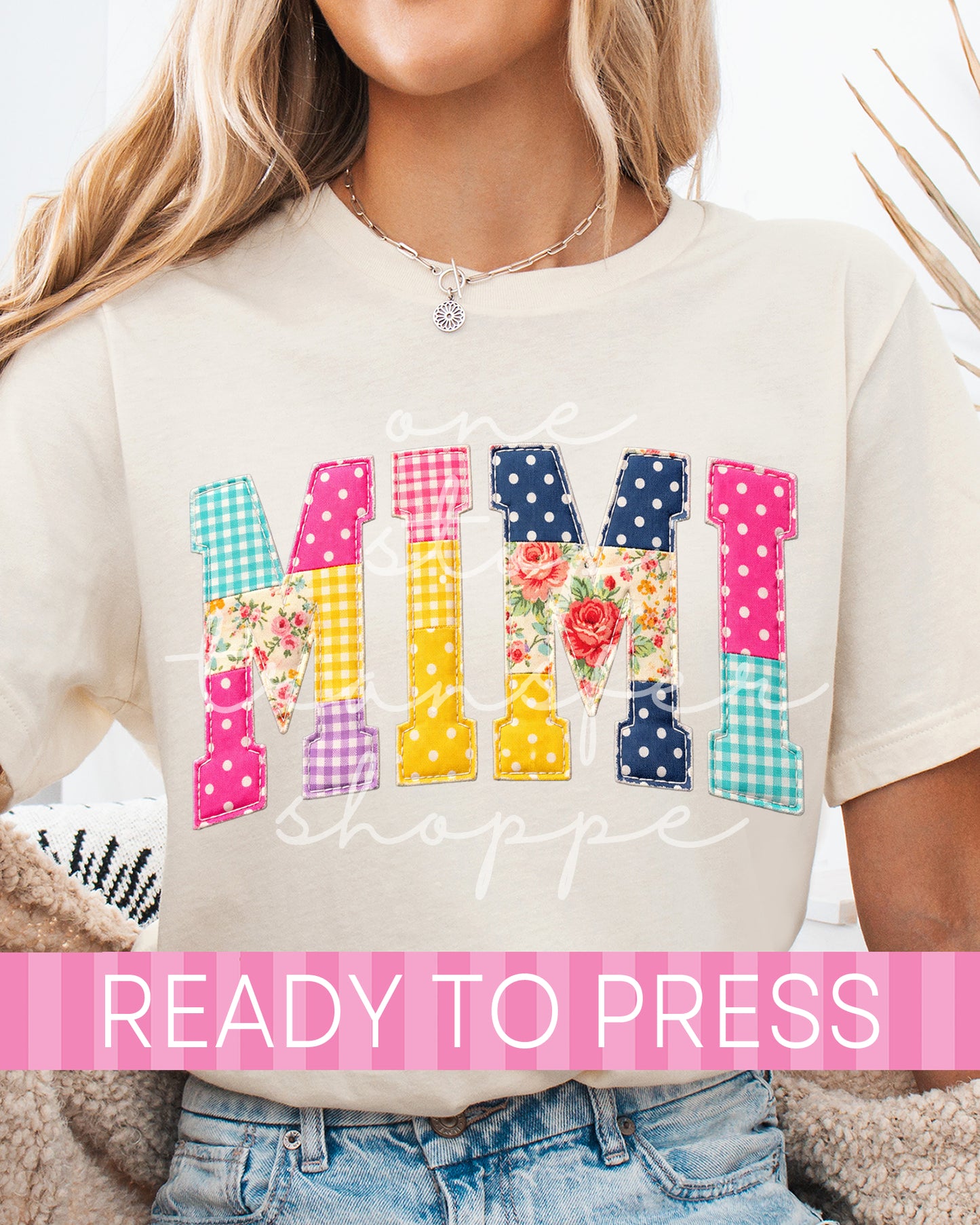 Floral Patchwork Mama Nana Mimi Gigi DTF Transfer - Ready to Press DTF Transfers