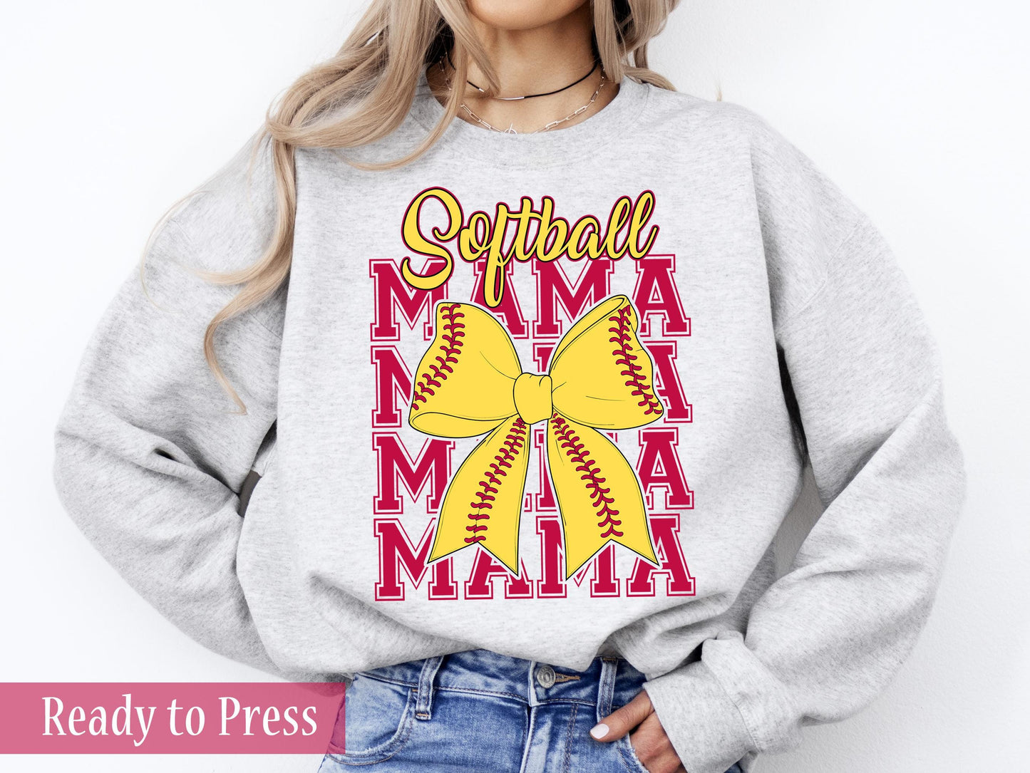Coquette Stacked Softball Mama - Ready to Press DTF Transfers