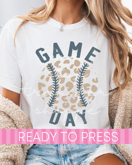 Muted Leopard Baseball Game Day- Ready to Press DTF Transfers