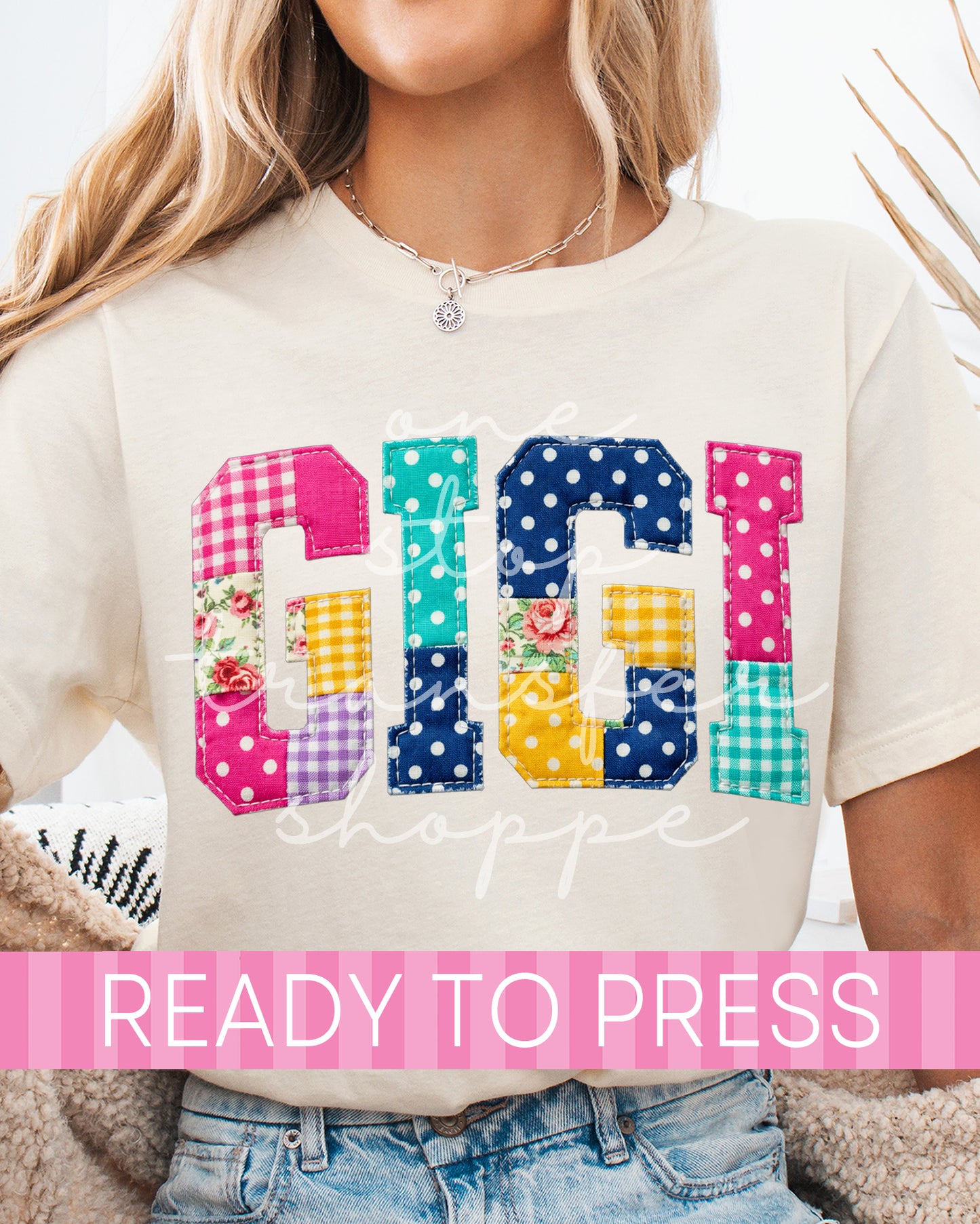 Floral Patchwork Mama Nana Mimi Gigi DTF Transfer - Ready to Press DTF Transfers