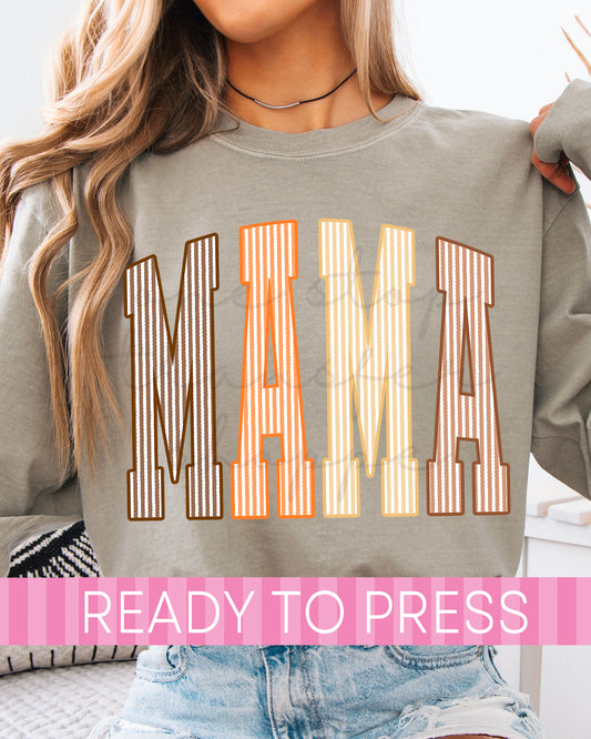 Seersucker Stripes Fall MAMA - Ready to Press DTF Transfers