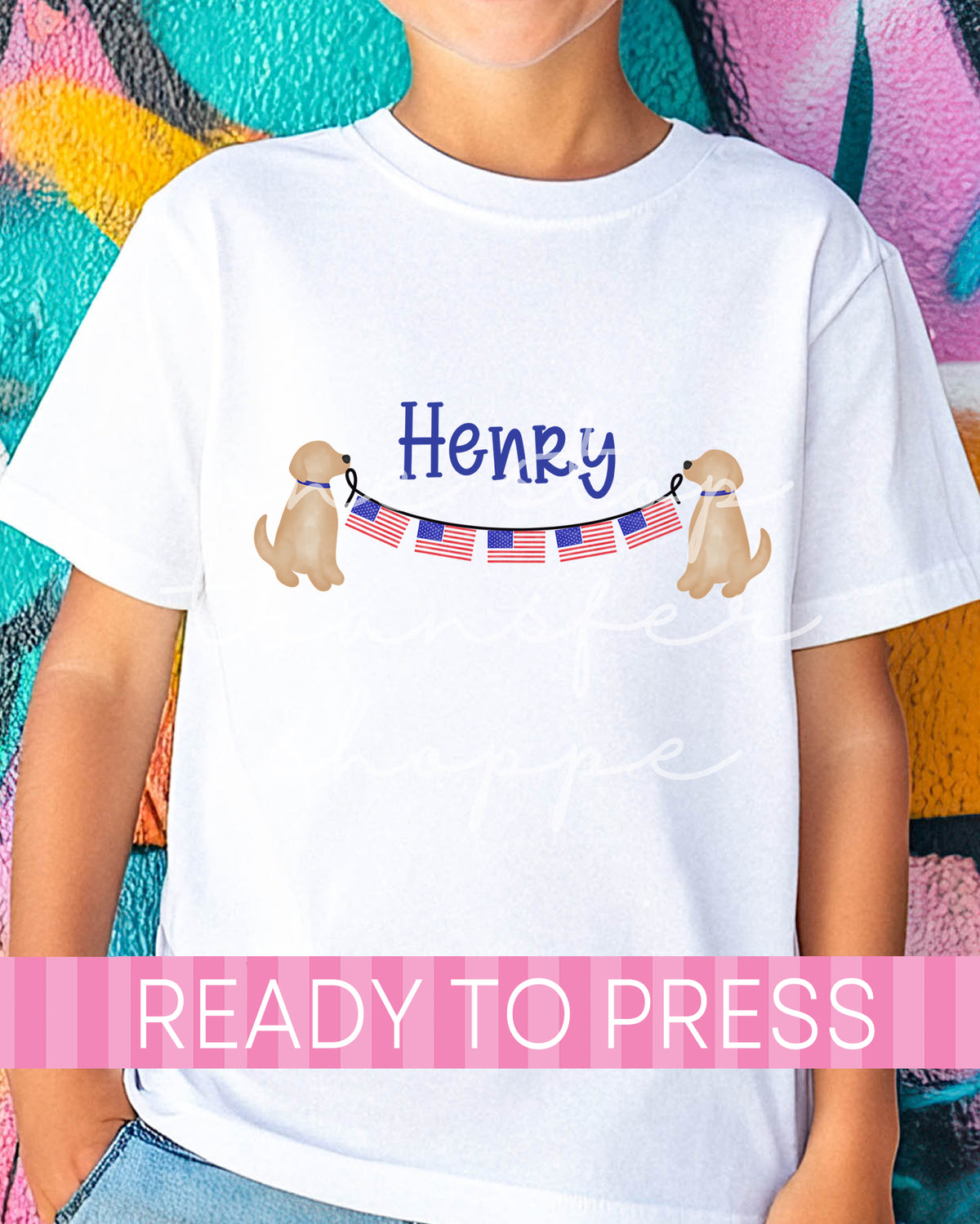 Boys Custom Preppy Dogs 4th of July Flags - Ready to Press DTF Transfers