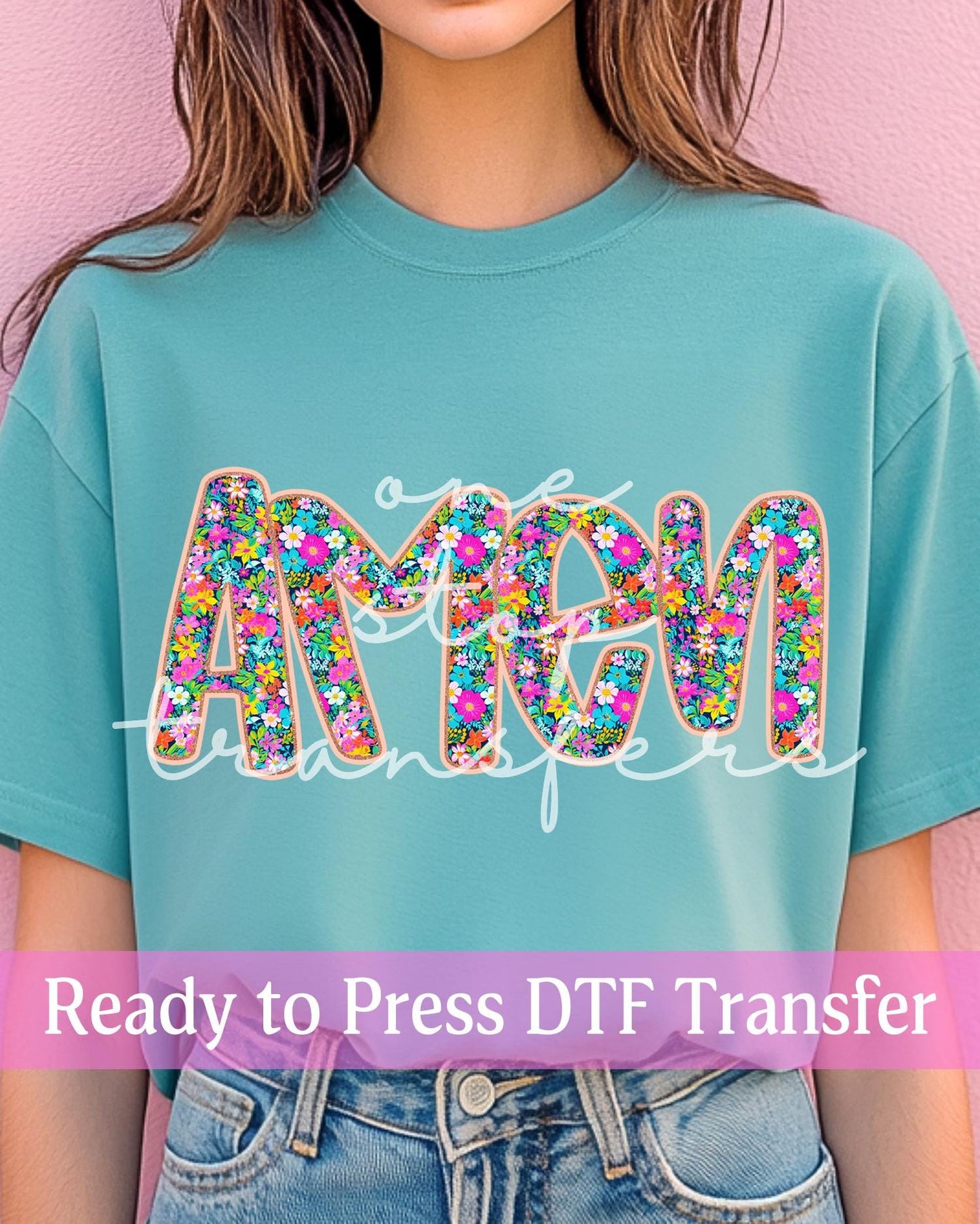 Mini Floral AMEN - Ready to Press DTF Transfers