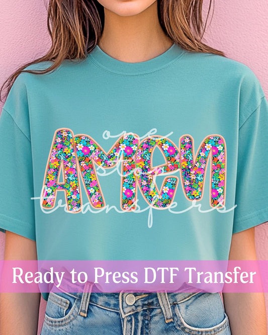 Mini Floral AMEN - Ready to Press DTF Transfers