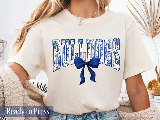 Coquette Chinoiserie Varsity Bulldogs - Ready to Press DTF Transfers