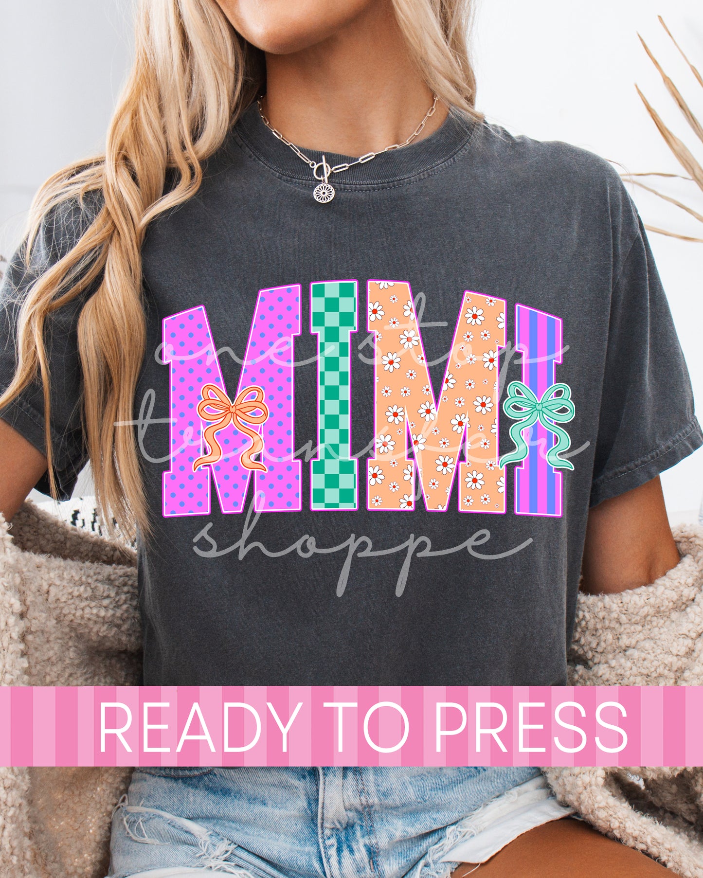Neon Coquette Mama Nana Mimi Gigi DTF Transfer - Ready to Press DTF Transfers