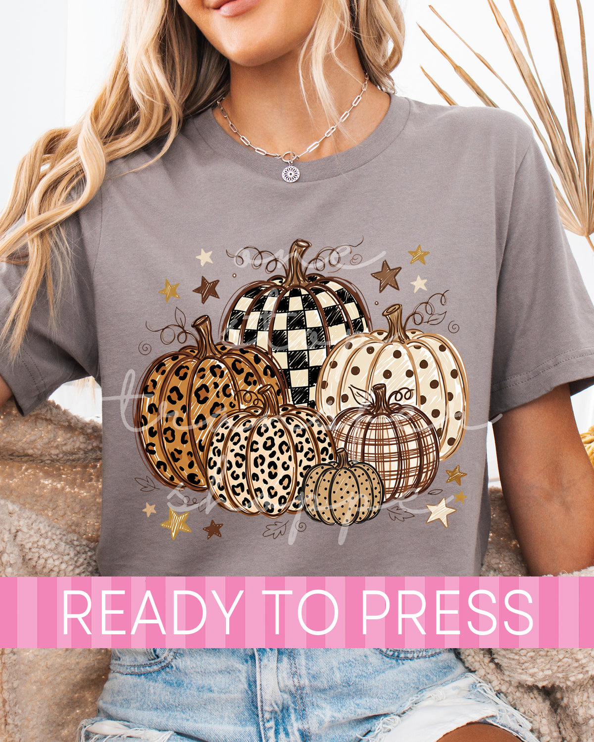 Checker Leopard Whimsy Pumpkins - Ready to Press DTF Transfers