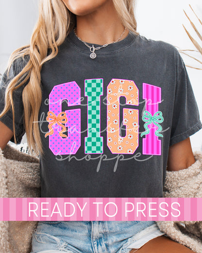 Neon Coquette Mama Nana Mimi Gigi DTF Transfer - Ready to Press DTF Transfers