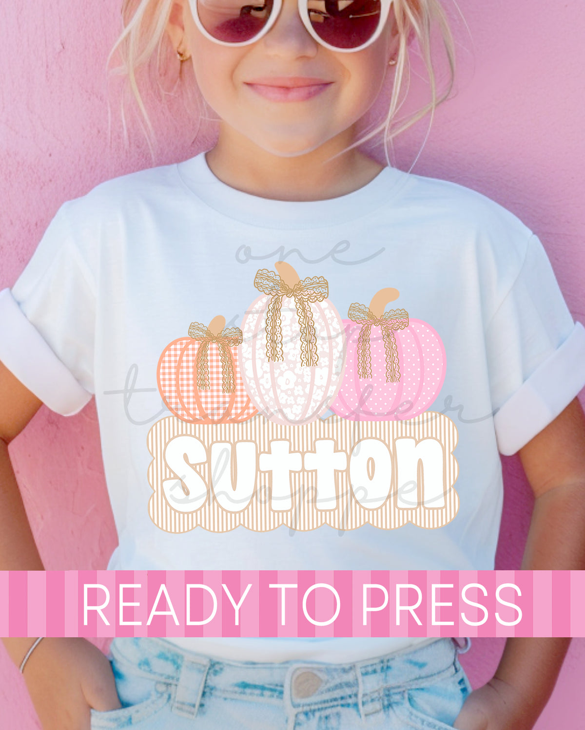 Custom Name Preppy Trio Lace Pumpkins - Ready to Press DTF Transfers
