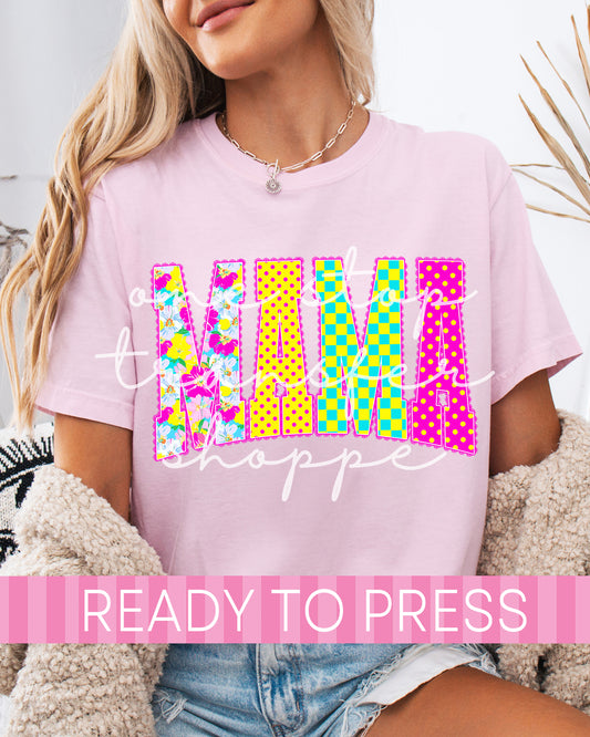 Shabby Chic Neon Mother's Day MAMA - Ready to Press DTF Transfers