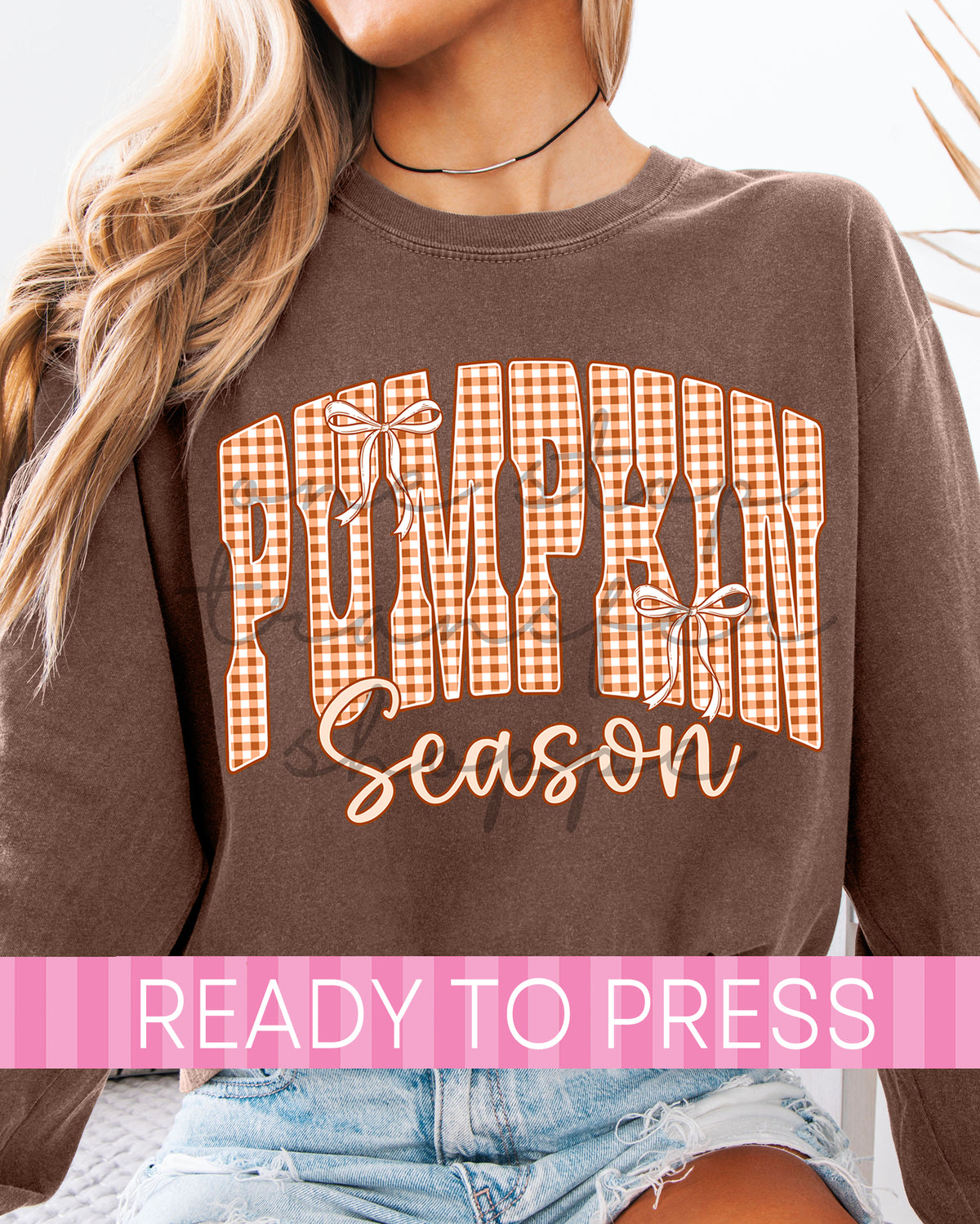 Preppy Coquette Gingham Pumpkin Season - Ready to Press DTF Transfers