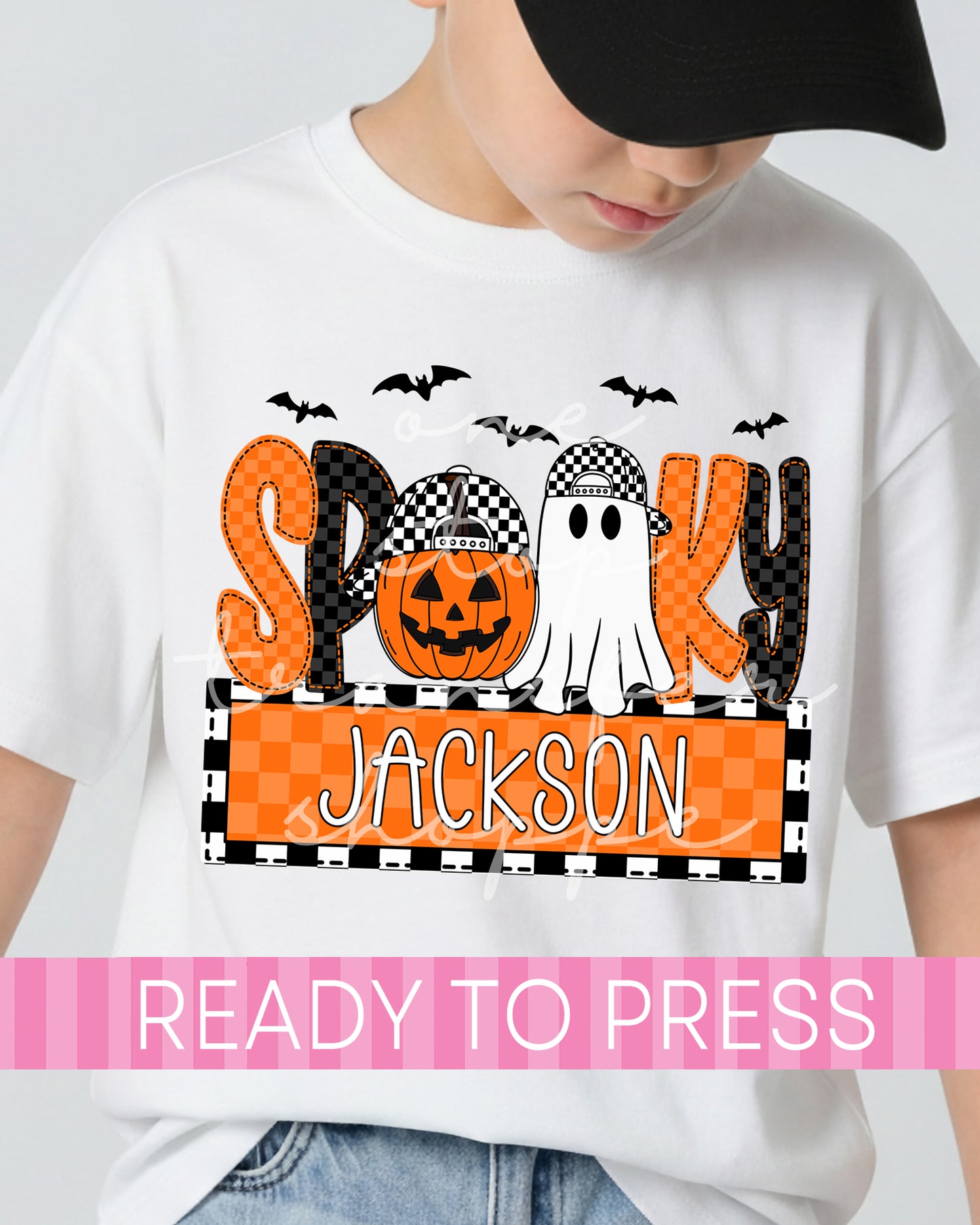 Custom Name Boy Checker SPOOKY DTF Transfer - Ready to Press DTF Transfers