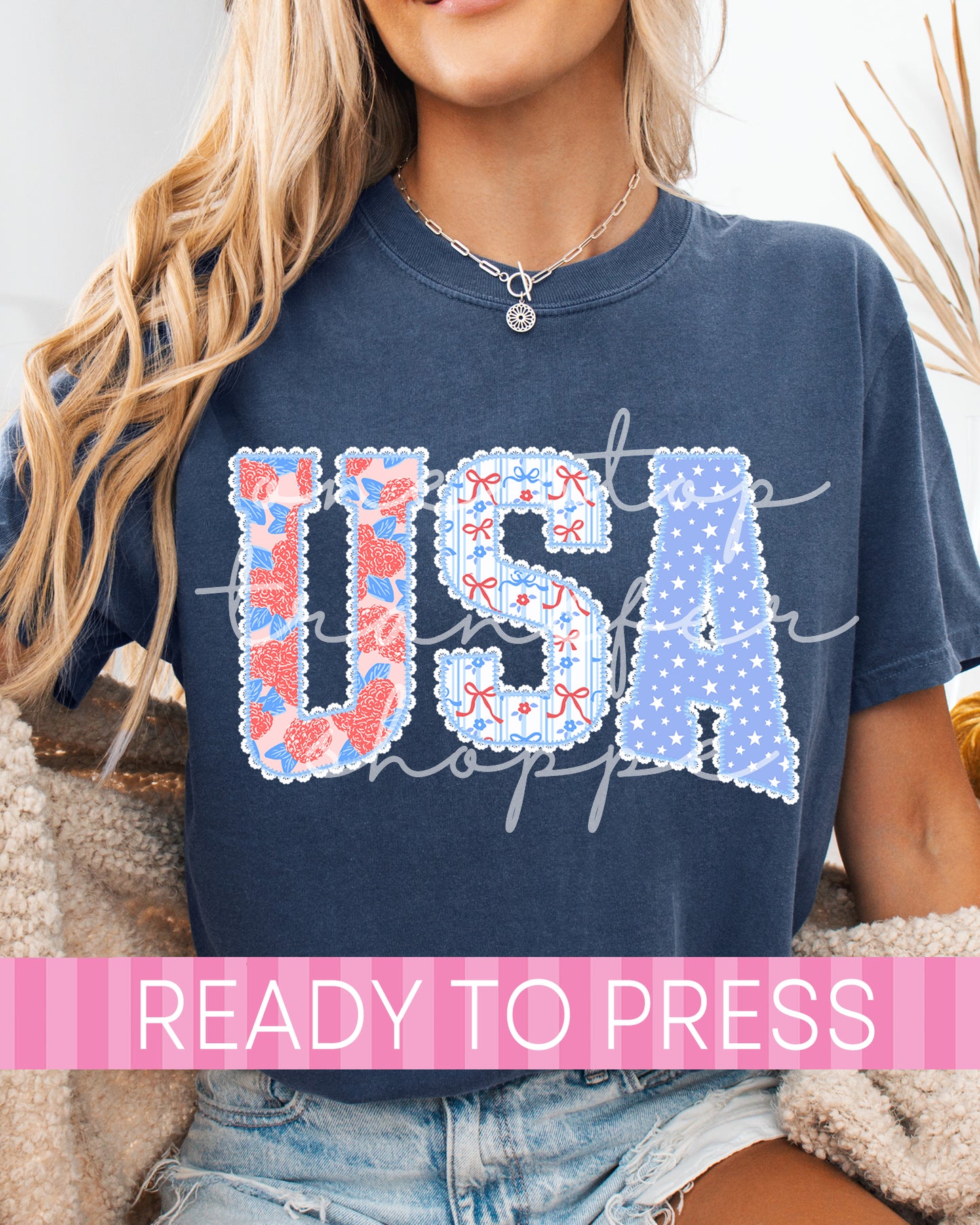 Shabby Chic Coquette Floral USA - Ready to Press DTF Transfers