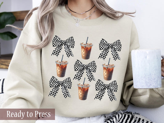 Checker Coquette and Iced Coffees - Ready to Press DTF Transfers