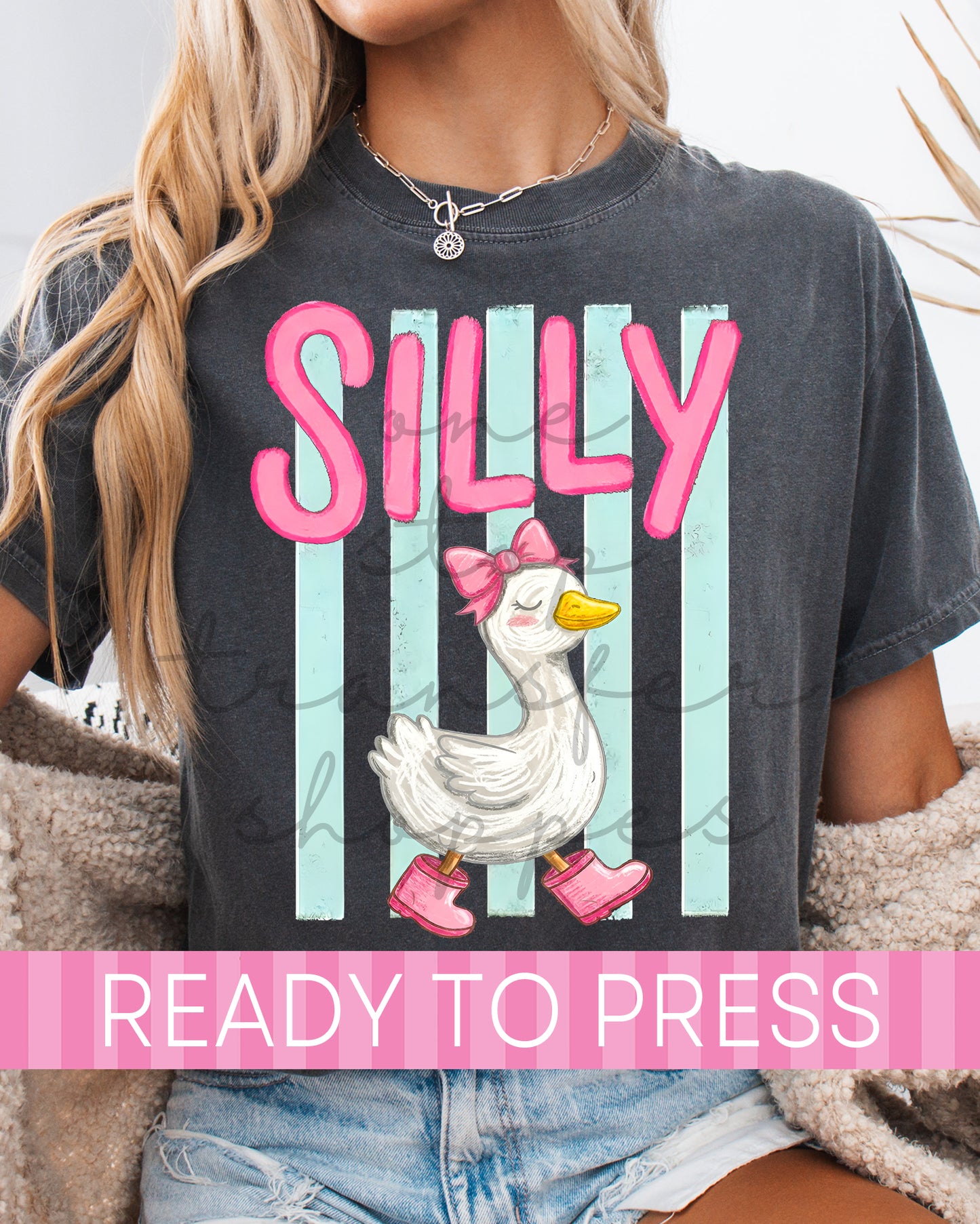 Preppy Stripes Silly Goose - Ready to Press DTF Transfers