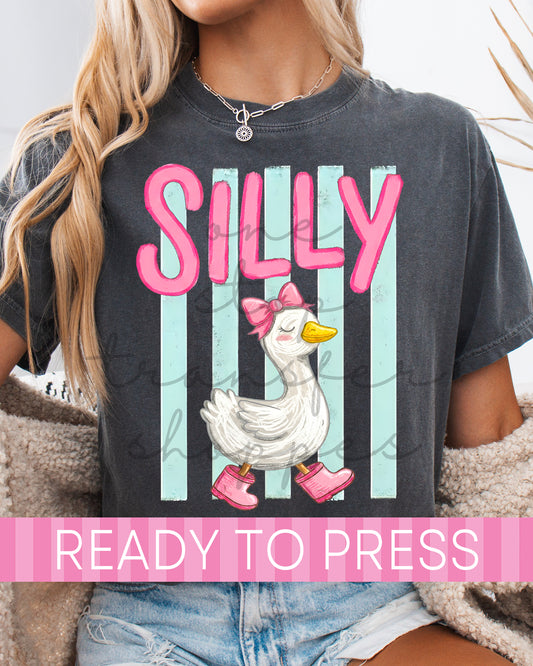 Preppy Stripes Silly Goose - Ready to Press DTF Transfers