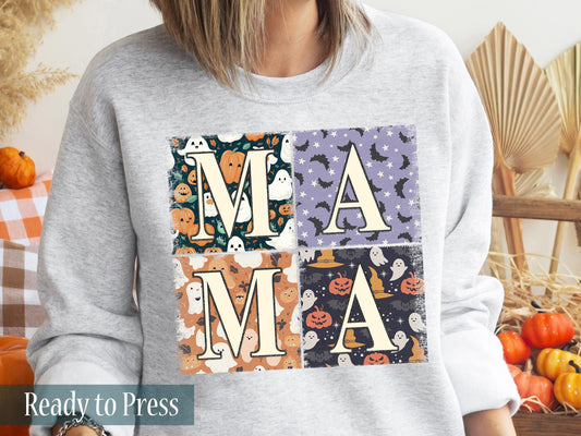 Retro Halloween Spooky Mama Squares - Ready to Press DTF Transfers