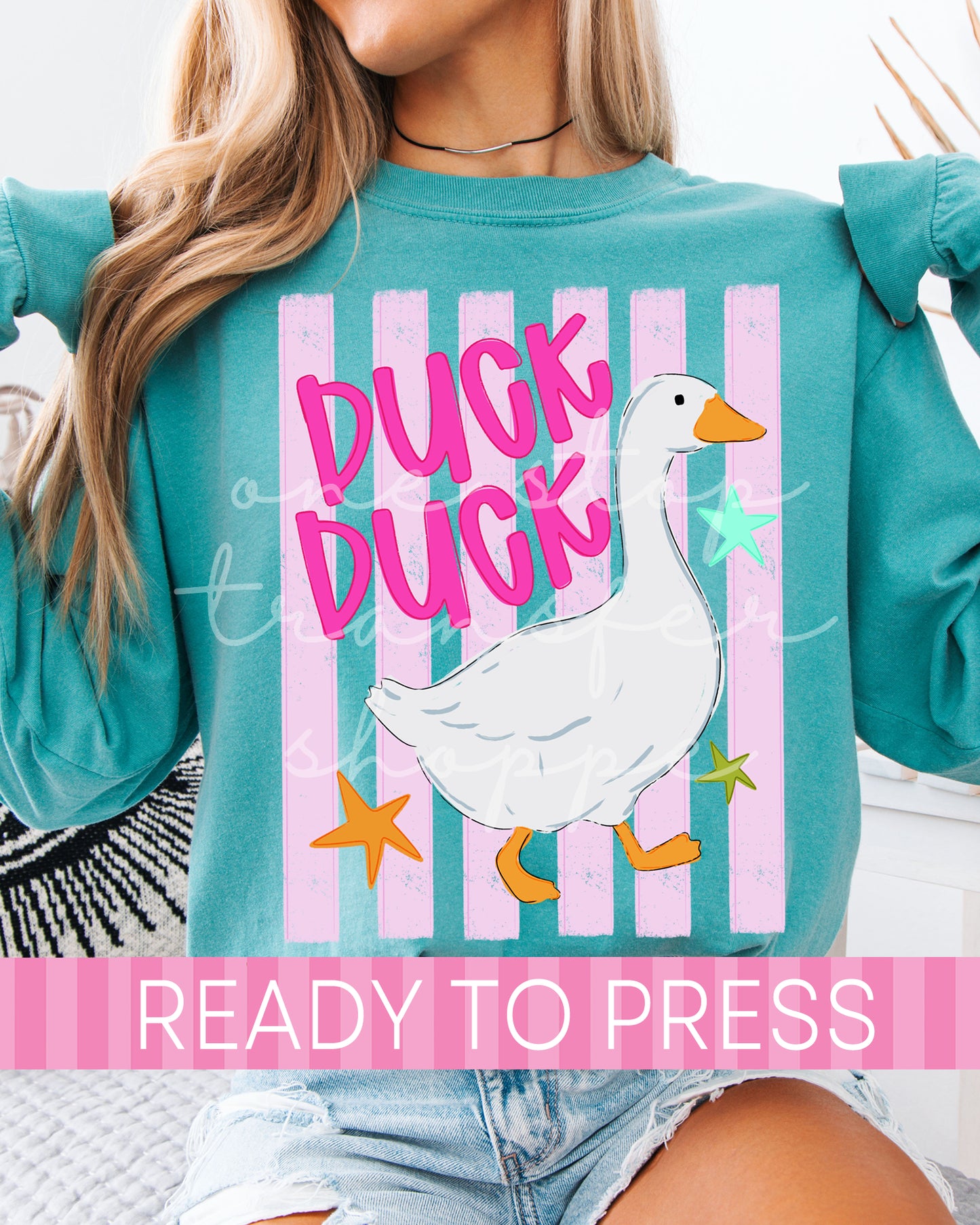 Preppy Stripes Duck Duck Goose - Ready to Press DTF Transfers