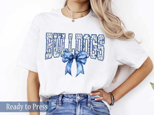Coquette Chinoiserie Varsity Bulldogs - Ready to Press DTF Transfers