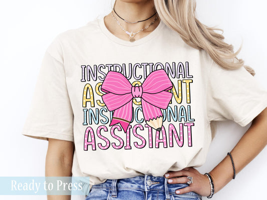 Coquette Stacked Instructional Assistant - Ready to Press DTF Transfers