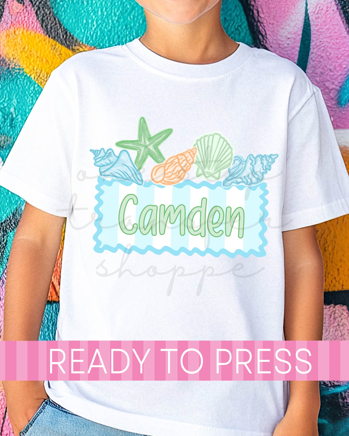 Custom Boy Seashells Name Plate - Ready to Press DTF Transfers