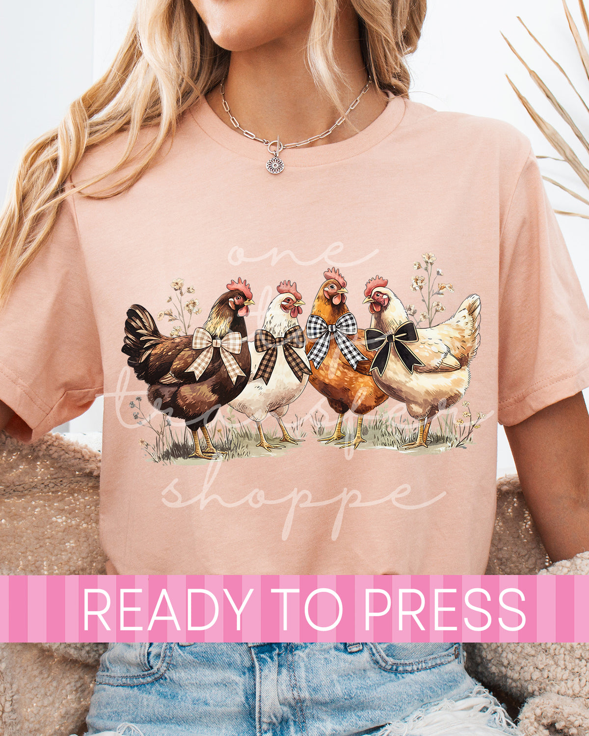 Gingham Coquette Fall Chickens - Ready to Press DTF Transfers