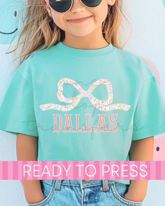 Custom Name Preppy Floral Coquette - Ready to Press DTF Transfers