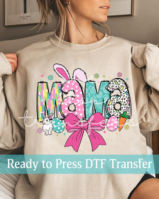 Coquette Easter Bunny MAMA - Ready to Press DTF Transfers