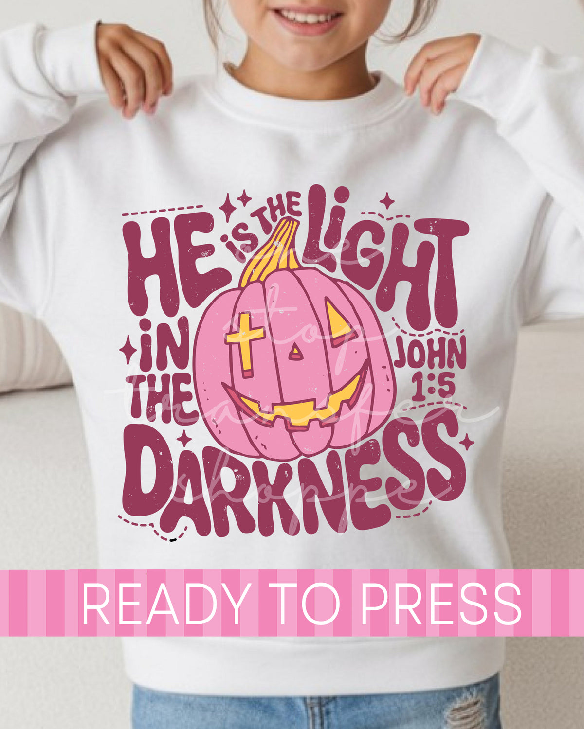 Halloween Pink He Is the Light In The Darkness John 1:5 - Ready to Press DTF Transfers