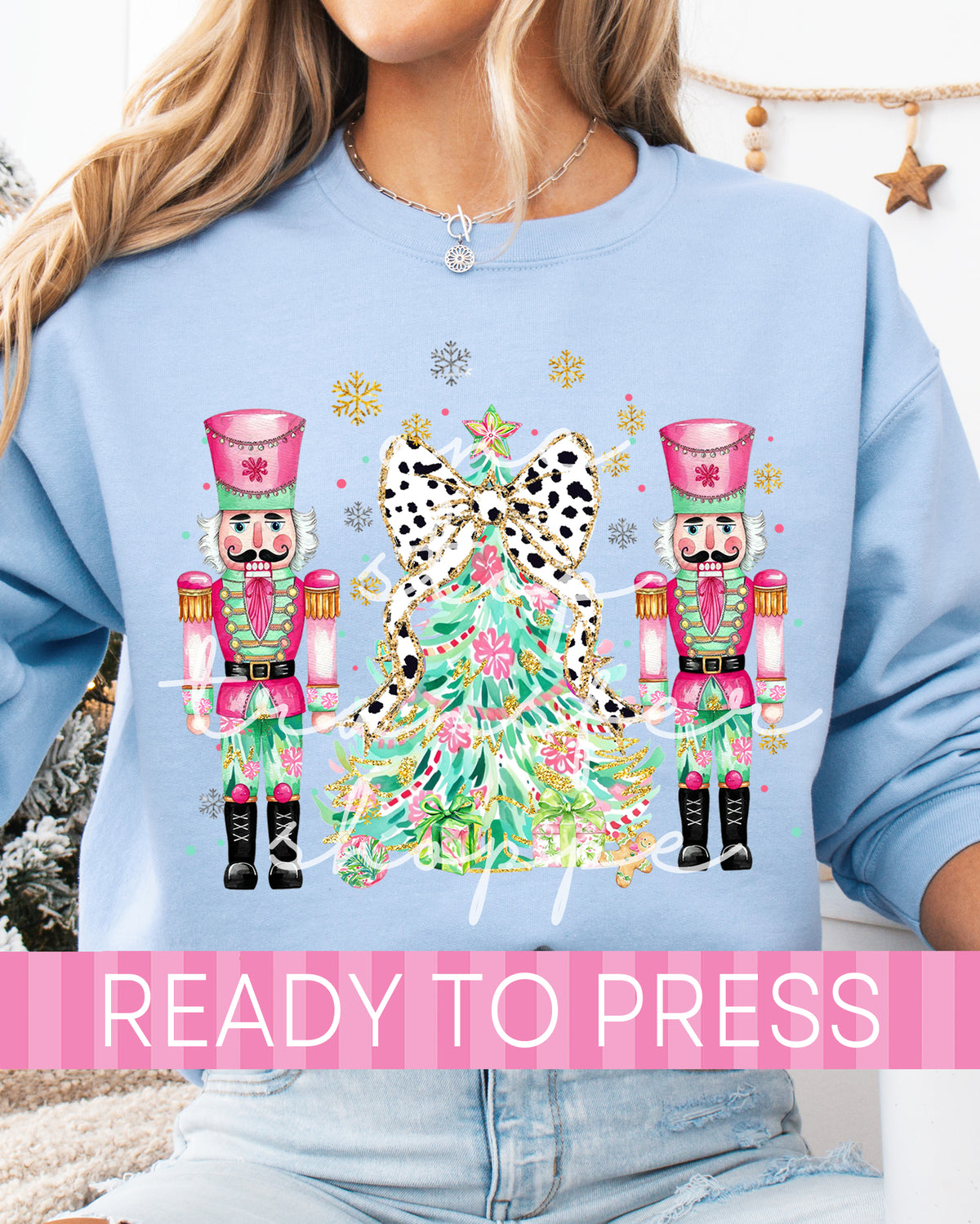 Double Nutcracker Soldiers Christmas Tree - Ready to Press DTF Transfers