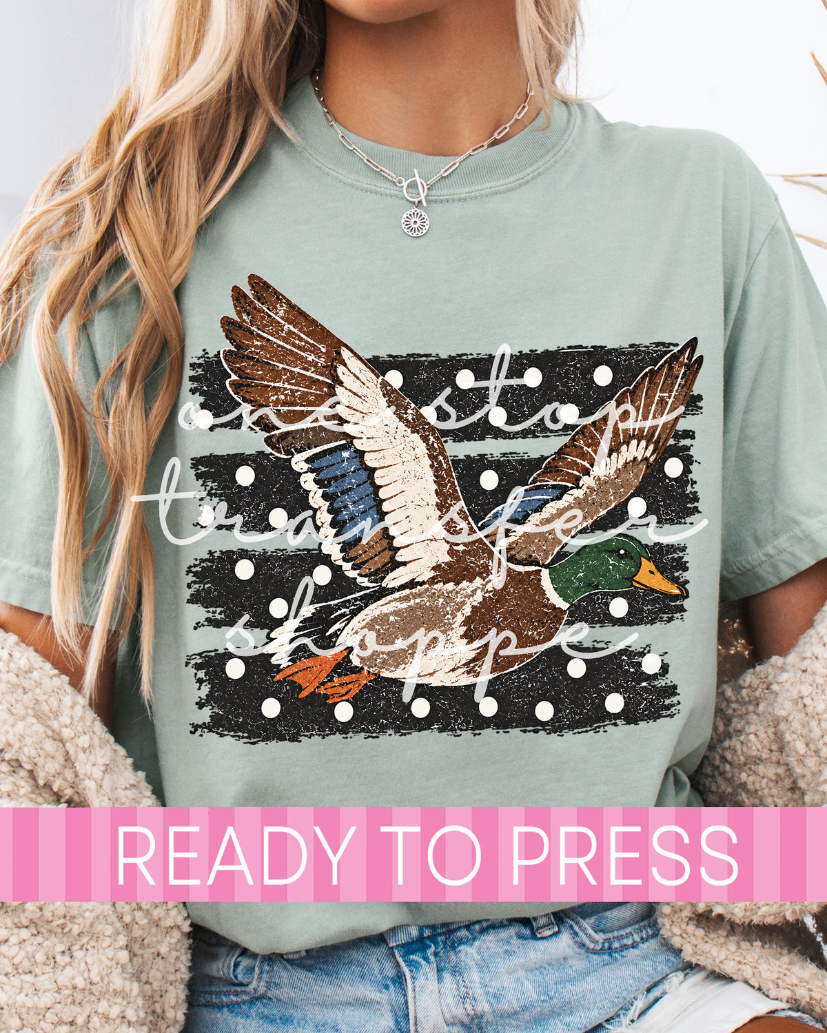 Polka Dot Striped Duck Hunt - Ready to Press DTF Transfers