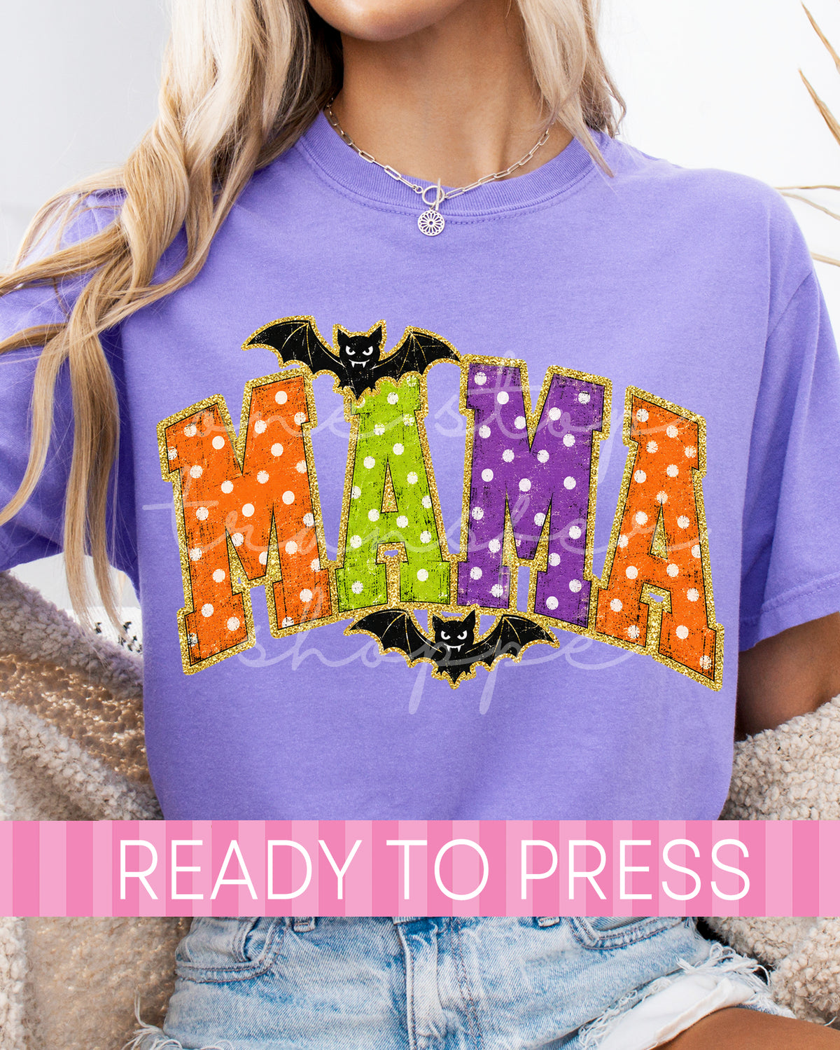 Preppy Halloween Polka Dot Colorful MAMA - Ready to Press DTF Transfers