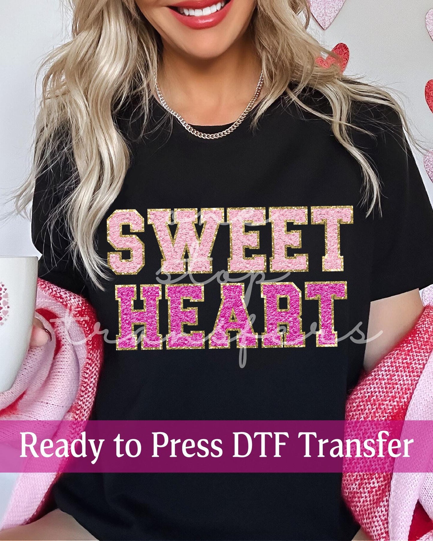 Valentine's Day Sweetheart Faux Chenille Patch Letters - Ready to Press DTF Transfers