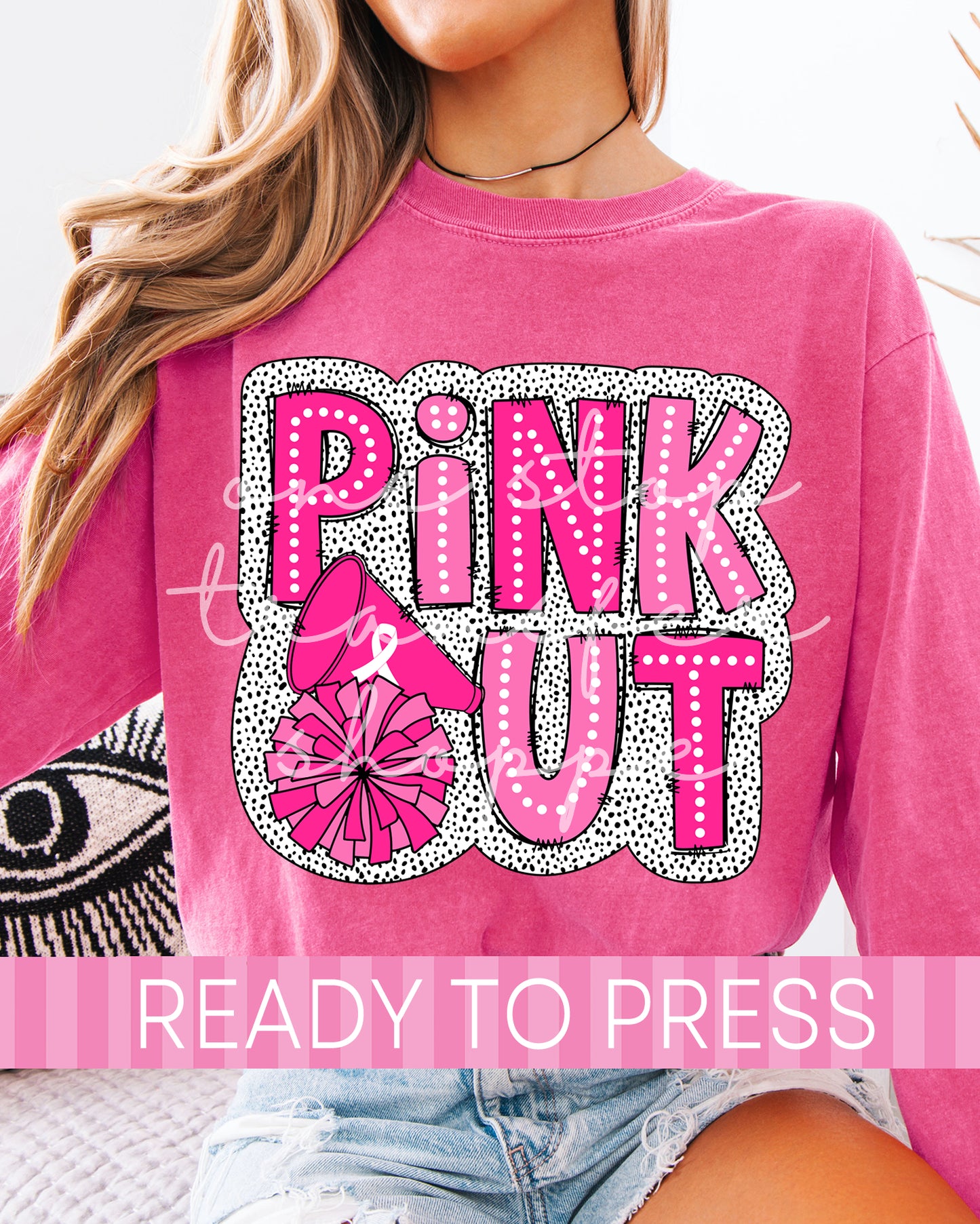Dalmatian Pink Out Cheer - Ready to Press DTF Transfers