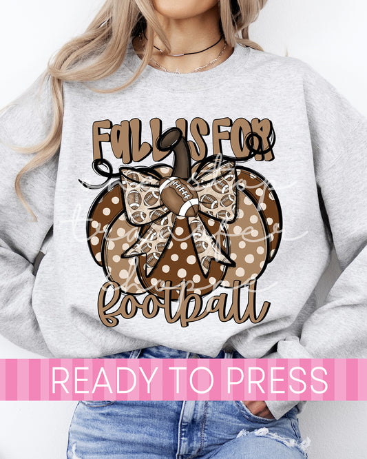 Fall Is For Football Coquette Pumpkin - Ready to Press DTF Transfers
