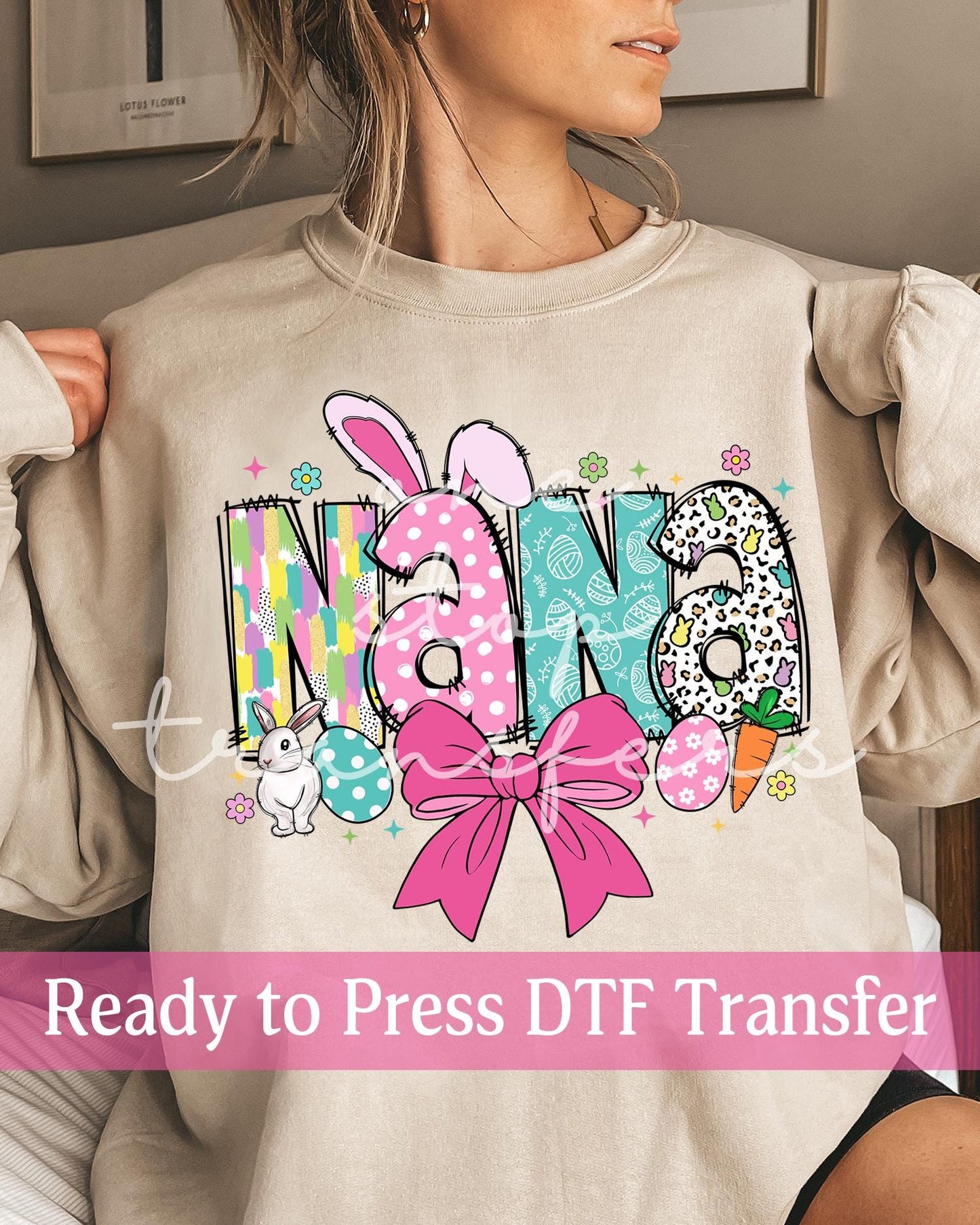 Coquette Easter Bunny NANA - Ready to Press DTF Transfers