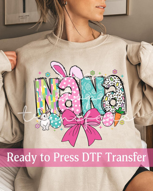 Coquette Easter Bunny NANA - Ready to Press DTF Transfers