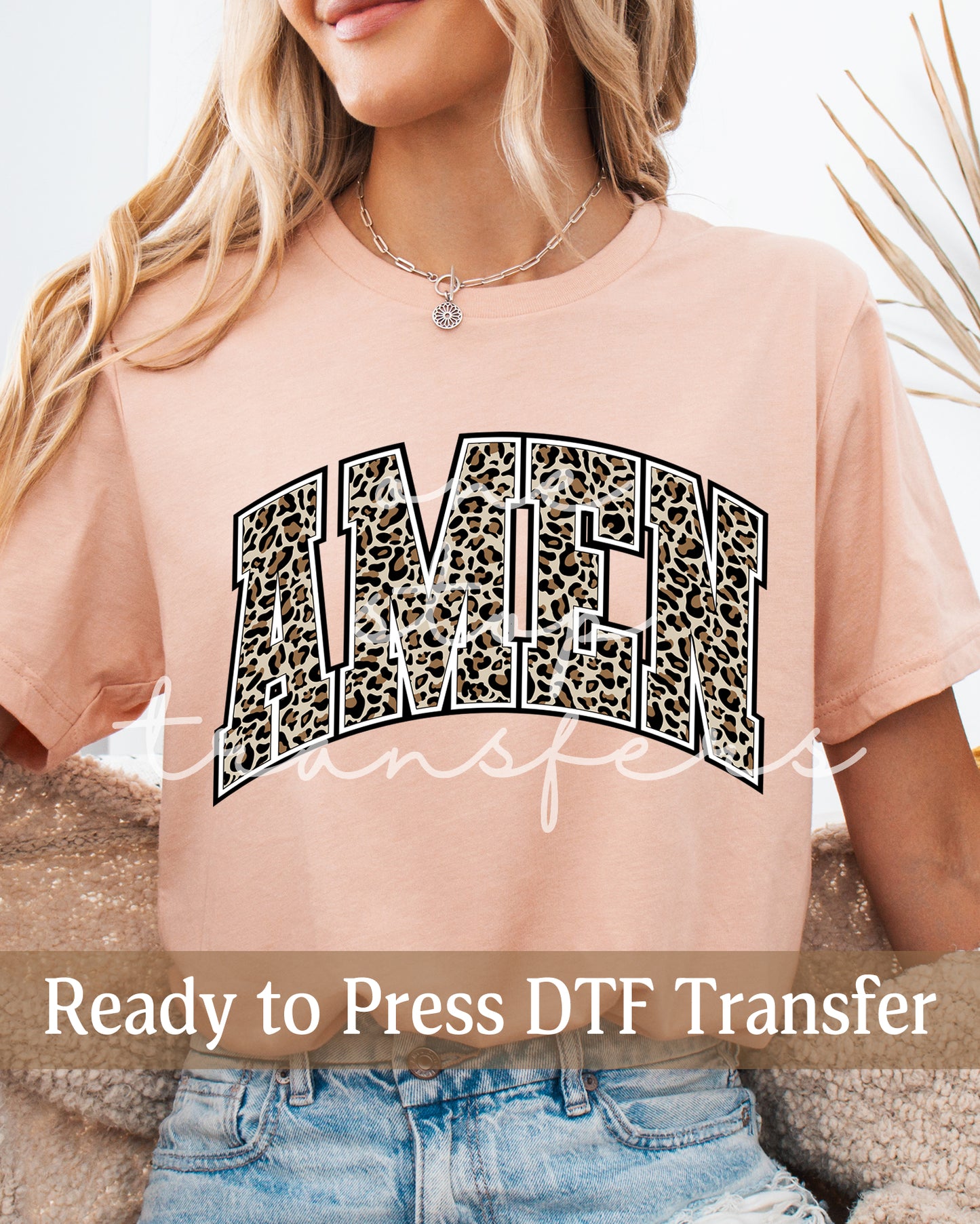 Leopard Print AMEN  - Ready to Press DTF Transfers