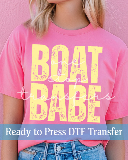 Yellow Boat Babe - Ready to Press DTF Transfers