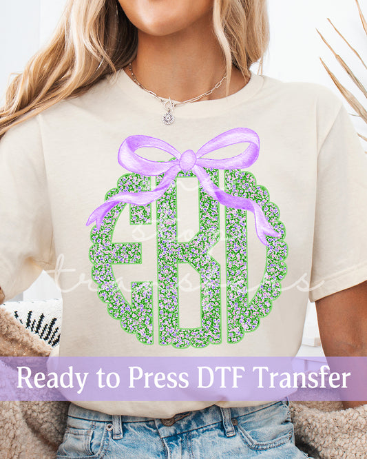 Coquette English Garden Floral Monogram - Ready to Press DTF Transfers