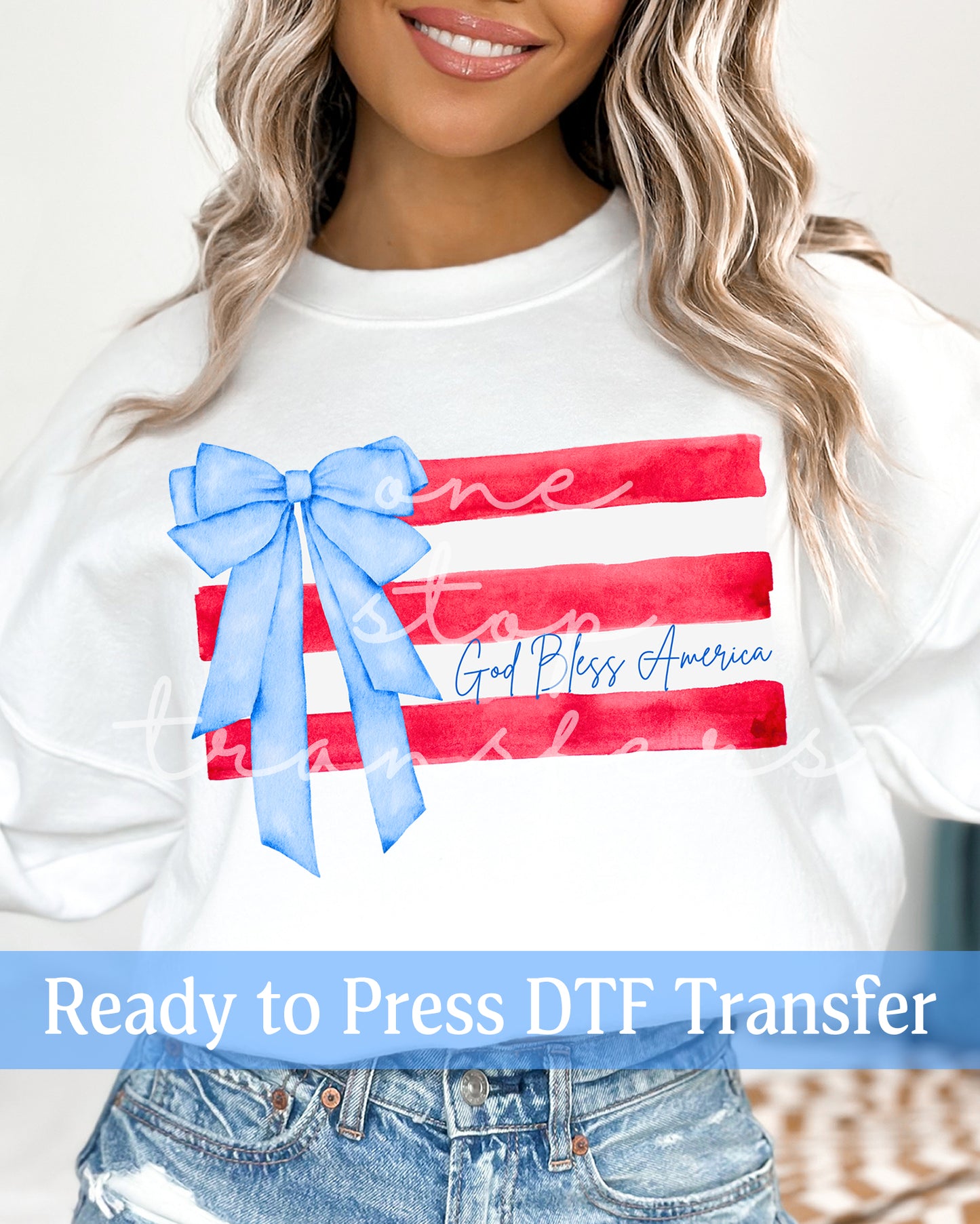 God Bless America Coquette Flag - Ready to Press DTF Transfers