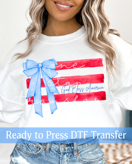 God Bless America Coquette Flag - Ready to Press DTF Transfers