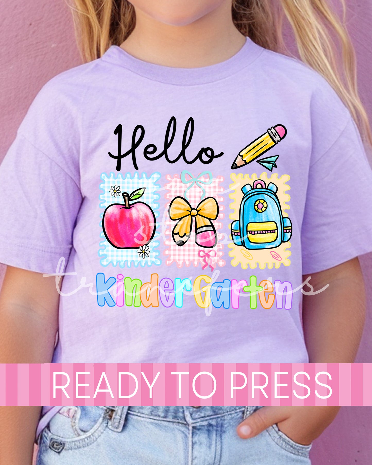 Pre-K -5th Grade Preppy Hello School Grades - Ready to Press DTF Transfers