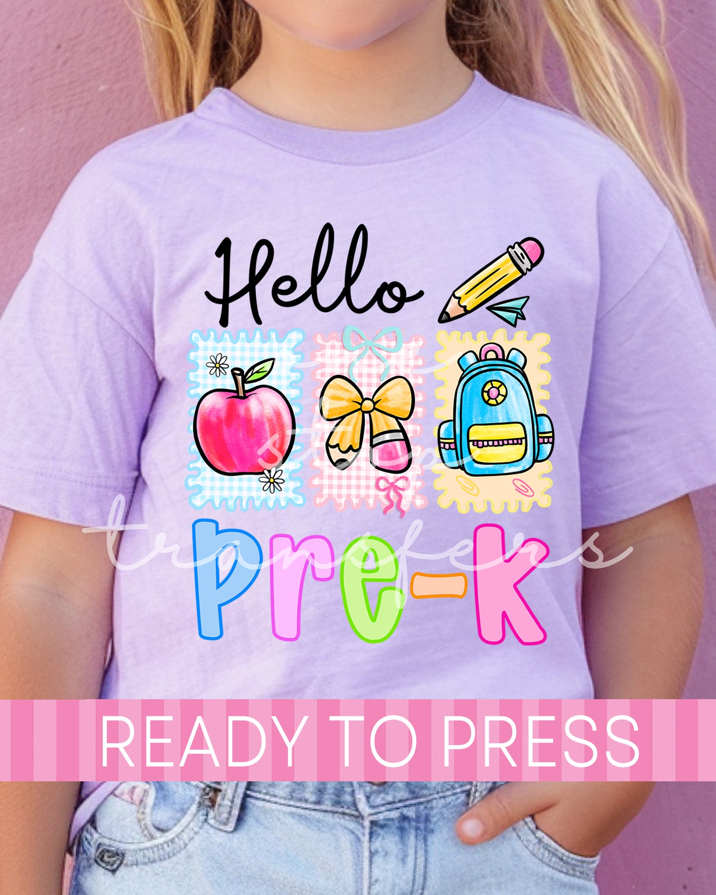 Pre-K -5th Grade Preppy Hello School Grades - Ready to Press DTF Transfers