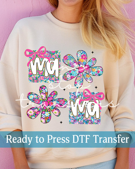 MAMA Floral Blocks - Ready to Press DTF Transfers