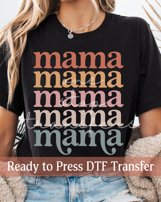 Muted Stacked MAMA - Ready to Press DTF Transfers