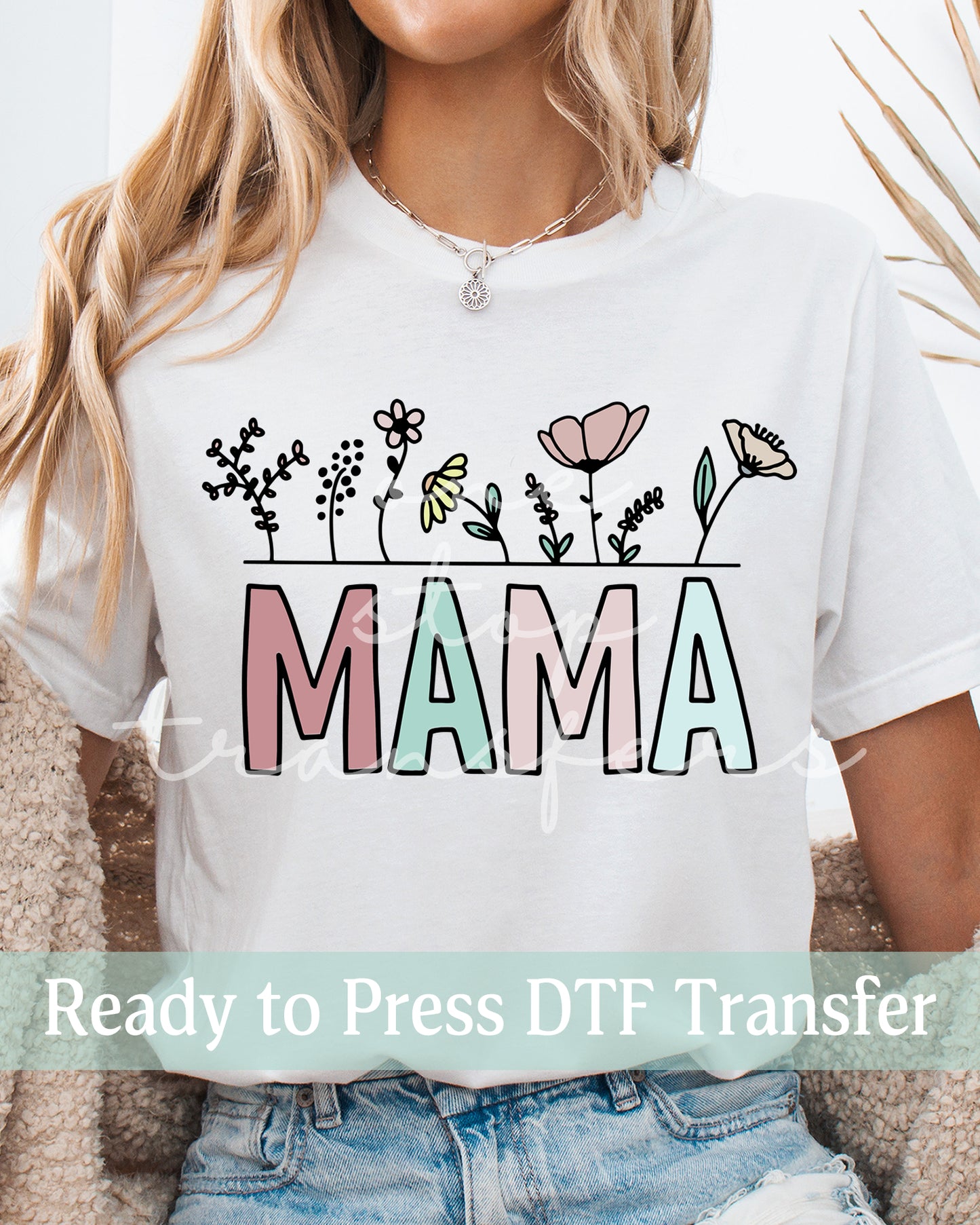 MAMA and Mini Muted Flower Garden - Ready to Press DTF Transfers
