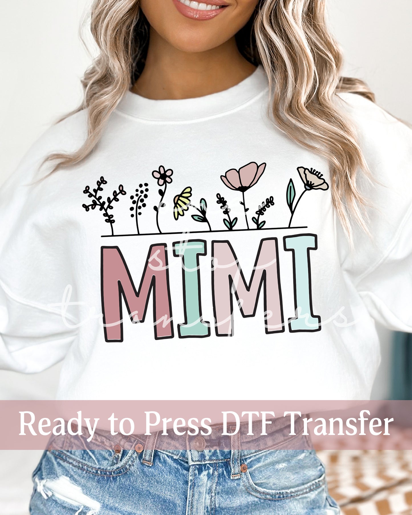 Grandma, Mimi, Nanny Muted Flower Garden - Ready to Press DTF Transfers